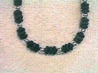 silver bead and wafer necklace